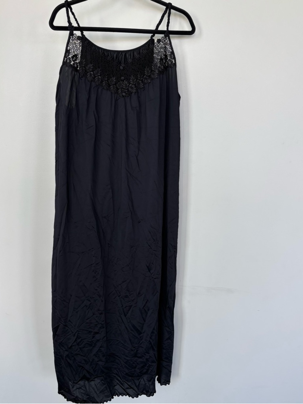 Black Satin Feel Maxi Whimsy Goth Dress Size‎ XL/XXL